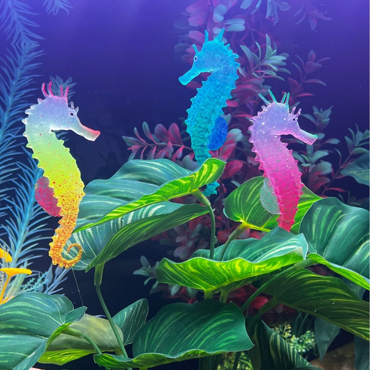 Aquarium Plant Substrate - Simulated Luminous Seahorse Fish Tank Decoration,
